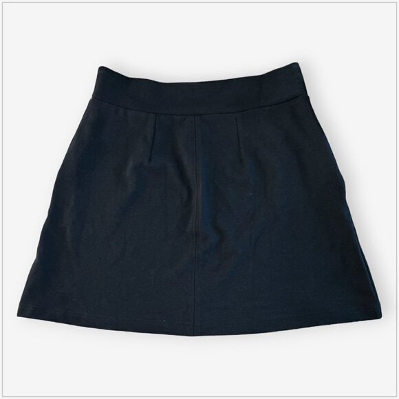 Fishers Finery Black Ponte Knit A-Line Skirt Stretch with Pockets NWT NEW L - Picture 4 of 5